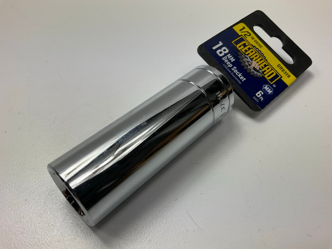 Gearhead GH8319 1/2'' Drive, 6-Point, 18 MM Deep Socket.