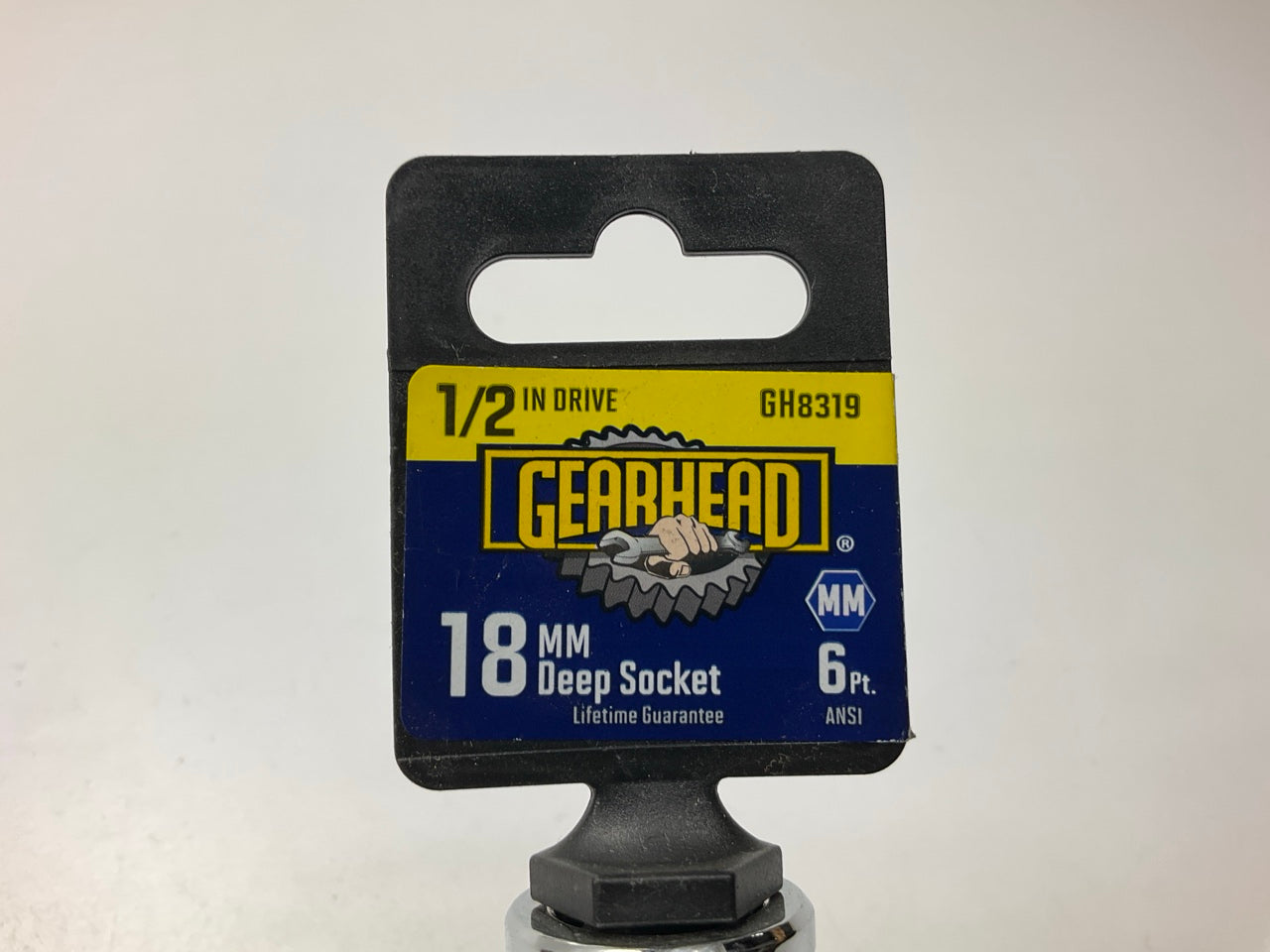 Gearhead GH8319 1/2'' Drive, 6-Point, 18 MM Deep Socket.
