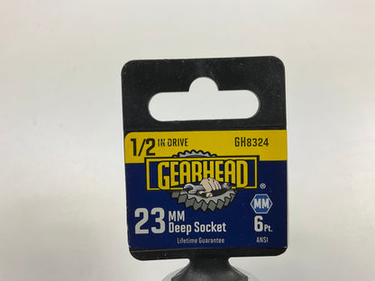 Gearhead GH8324 23mm Deep Socket, 6 Point, 1/2'' Drive
