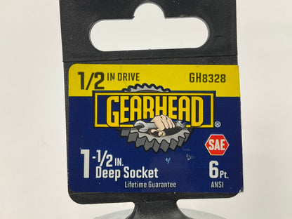 Gearhead GH8328 1/2'' Drive X 1-1/2'' Deep SAE 6PT Socket