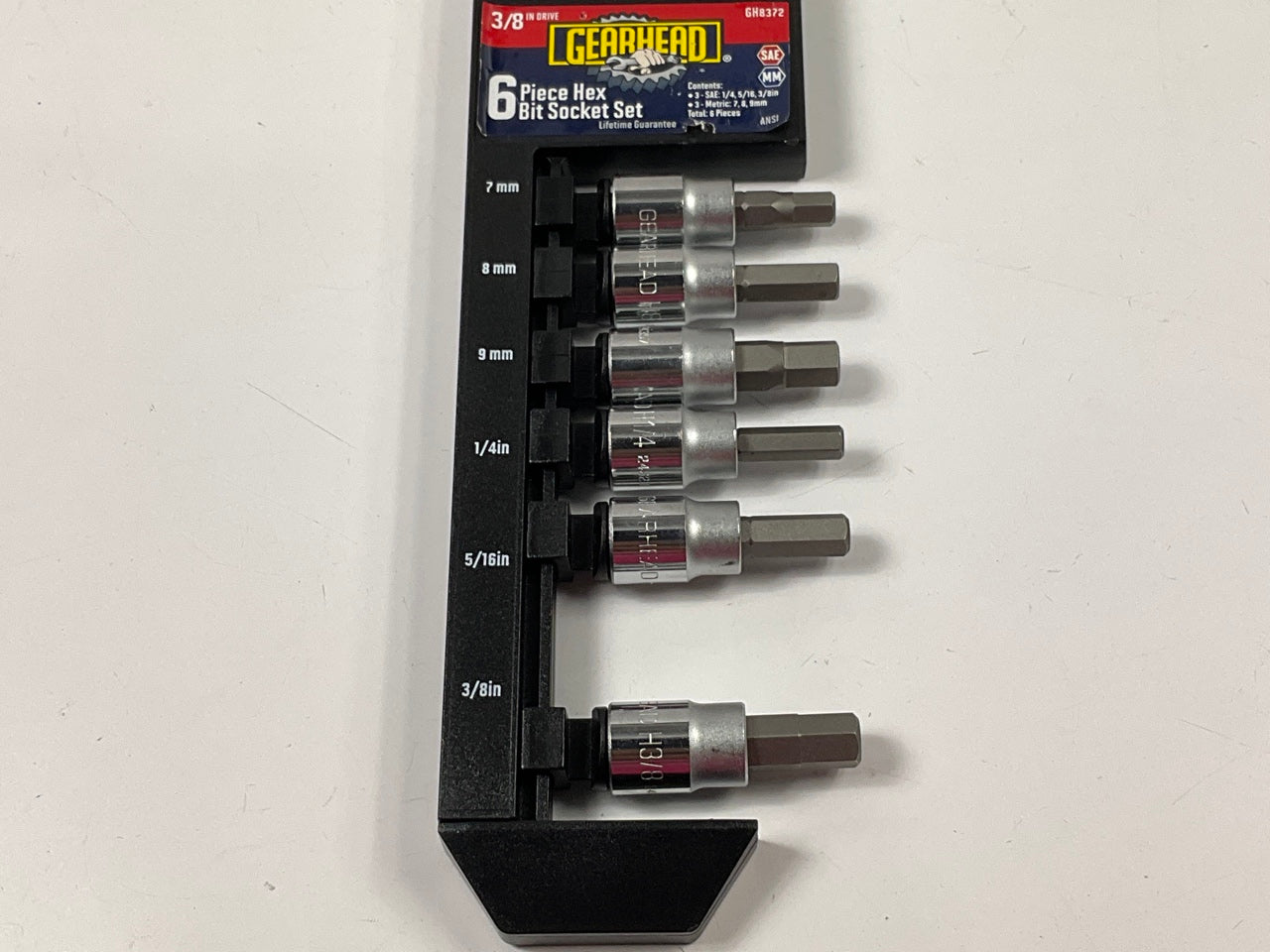 Gearhead GH8372 3/8'' Drive Hex Socket Set, 6-Piece