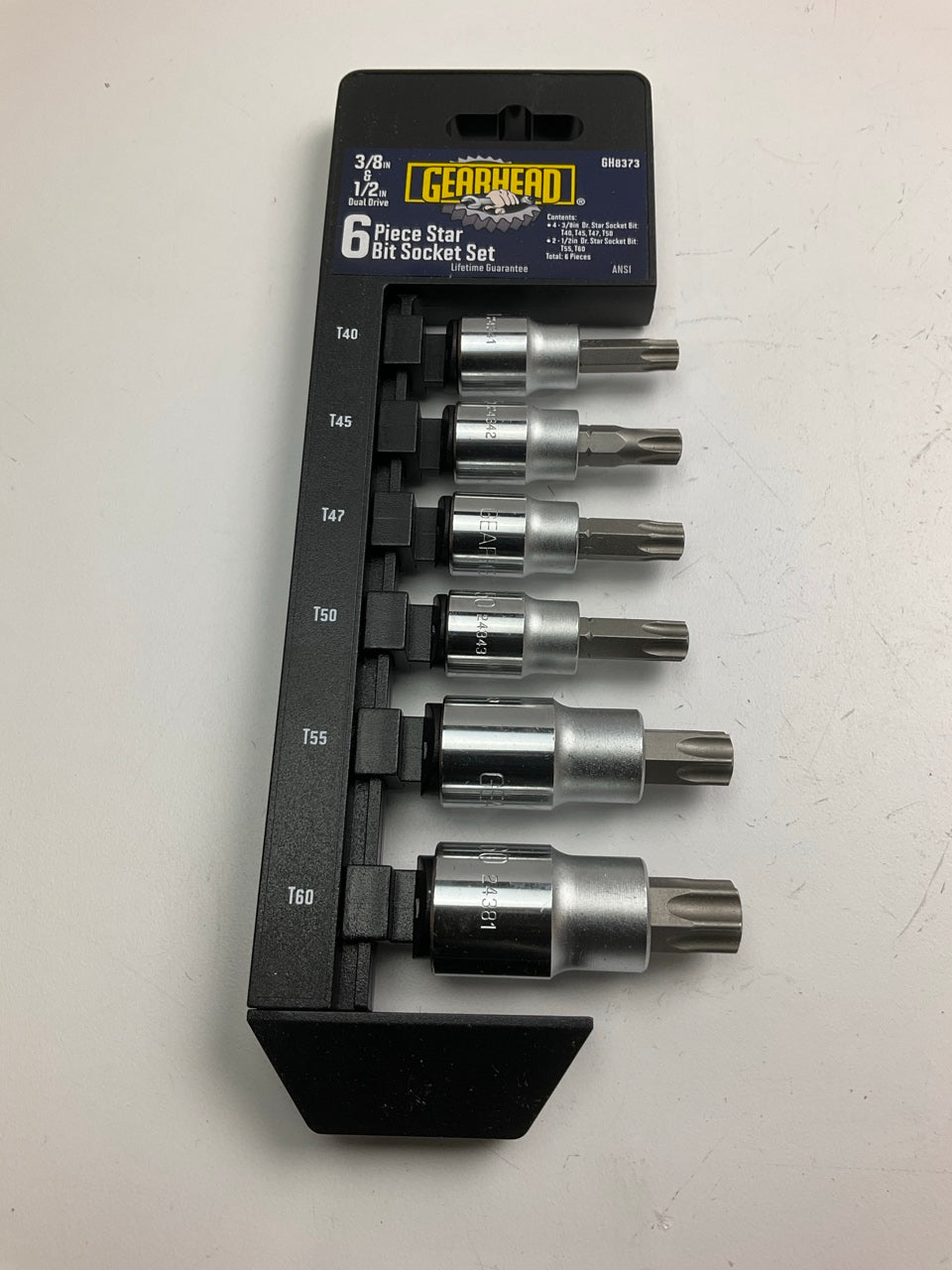 Gearhead GH8373 3/8'' & 1/2'' Drive Star Bit Socket Set, 6-Piece
