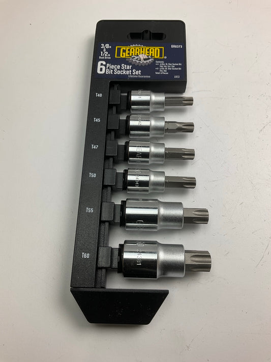 Gearhead GH8373 3/8'' & 1/2'' Drive Star Bit Socket Set, 6-Piece