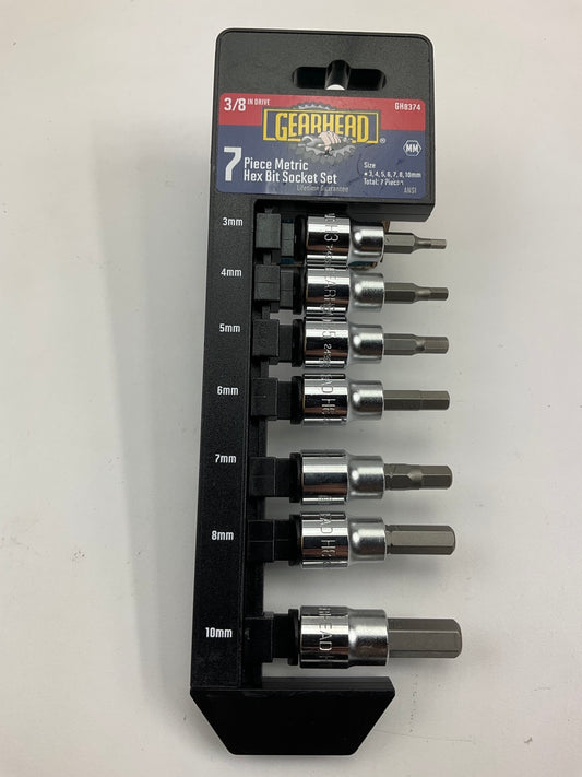 Gearhead GH8374 3/8'' Drive Metric Hex Bit Socket Set, 7-Piece