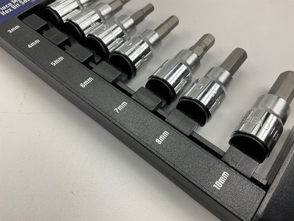 Gearhead GH8374 3/8'' Drive Metric Hex Bit Socket Set, 7-Piece