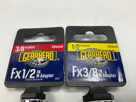 GH8406 3/8'' Drive To 1/2'' Socket Adapter + GH8407 1/2'' Drive To 3/8'' Adapter