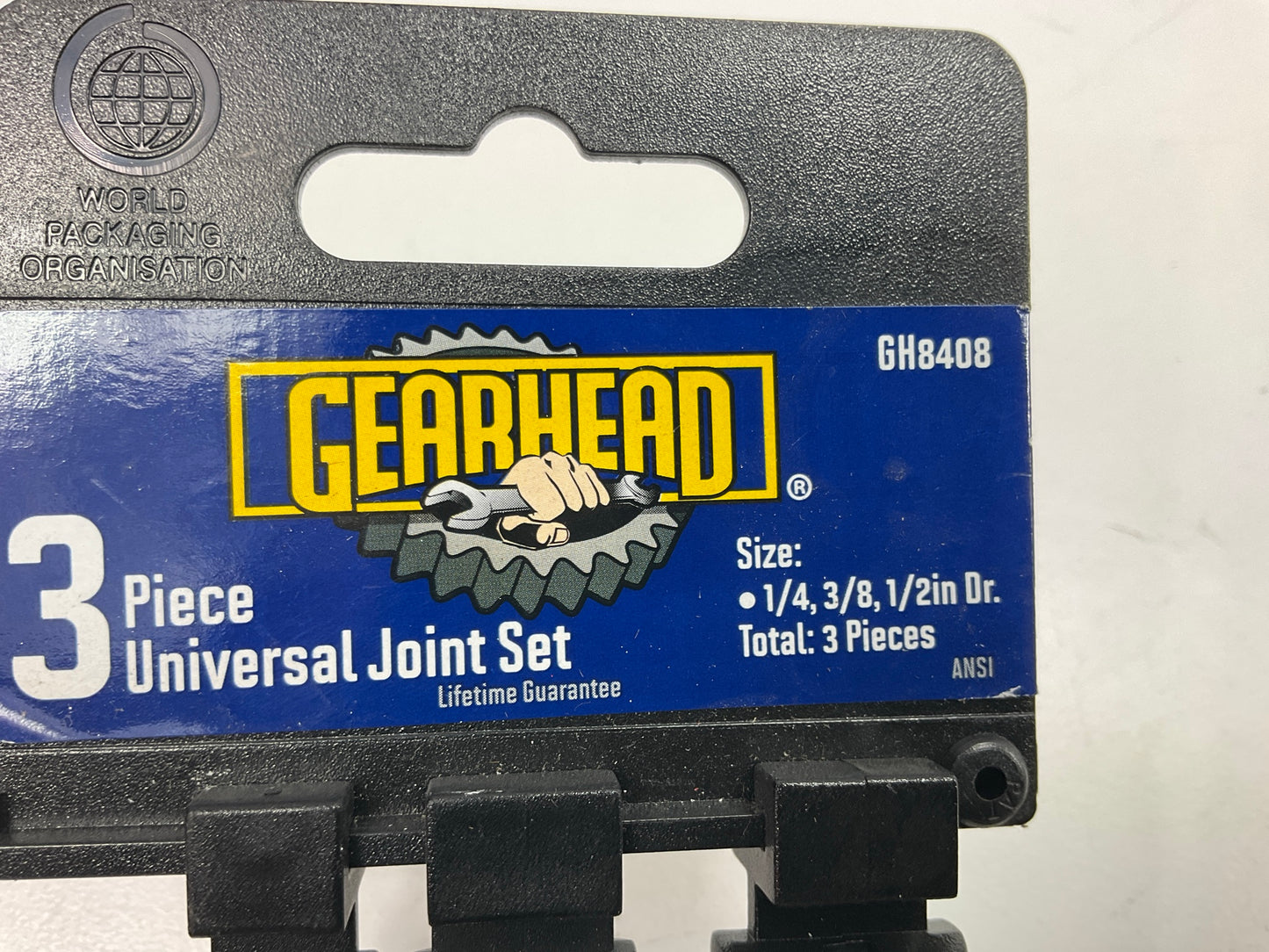 Gearhead GH8408 3 Piece Universal Jont Set, 1/4'', 3/8'' & 1/2'' Drive