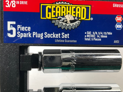 Gearhead GH8550 3/8'' Drive Spark Plug Socket Set, 5-Piece