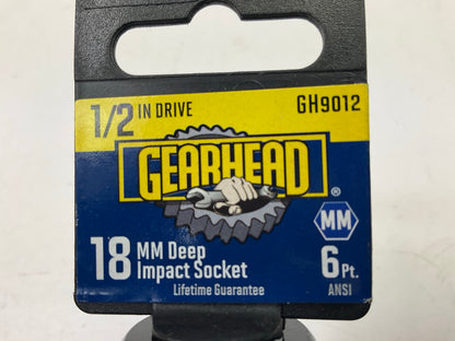 Gearhead GH9012 1/2'' Drive X 18mm Deep, 6PT Impact Socket