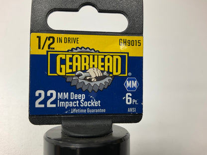 Gearhead GH9015 1/2'' Drive X 22mm Deep Impact Socket, 6 Point