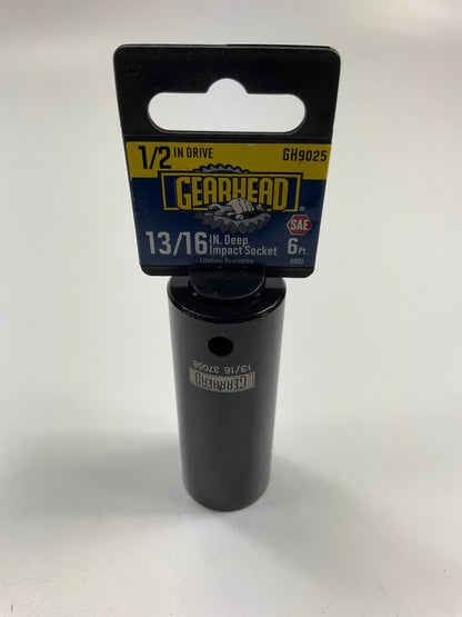 Gearhead GH9025 1/2'' Drive X 13/16 In Deep Impact SAE 6 Point Socket