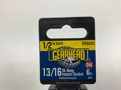 Gearhead GH9025 1/2'' Drive X 13/16 In Deep Impact SAE 6 Point Socket