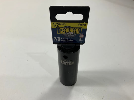 Gearhead GH9026 1/2'' Drive X 7/8 In Deep Impact SAE 6 Point Socket