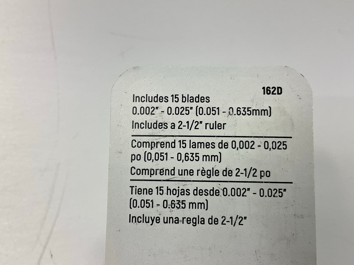 Gearwrench 162D 15 Blade SAE/Metric Feeler Gauge 0.002- 2.025'' (0.051 - 0.635mm)