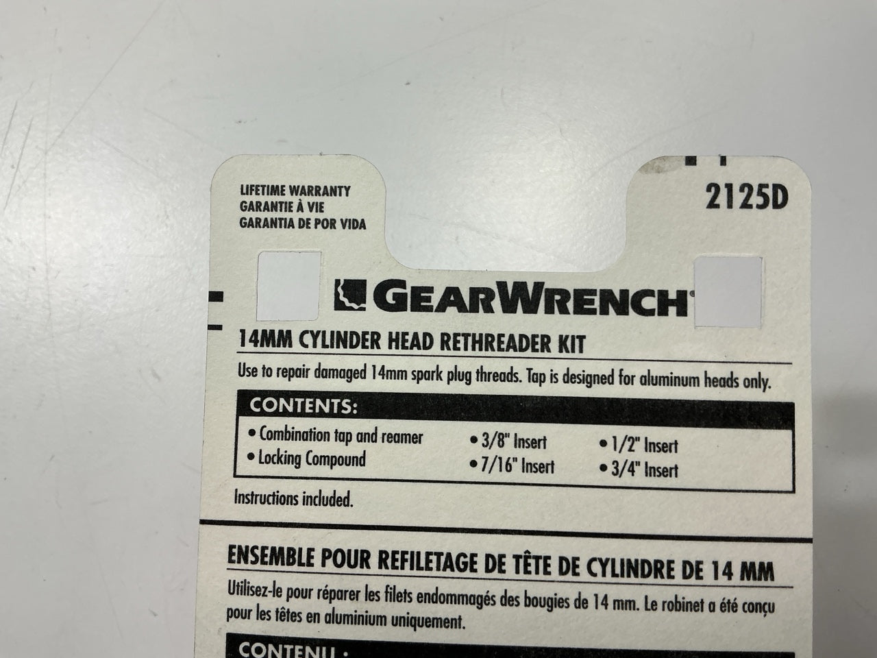 GearWrench 2125D 14mm Cylinder Head Rethreader Kit