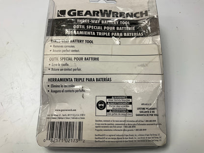 Gearwrench 2173DD 3-Way Battery Tool - Remove Corrosion Terminal Clamps And Post