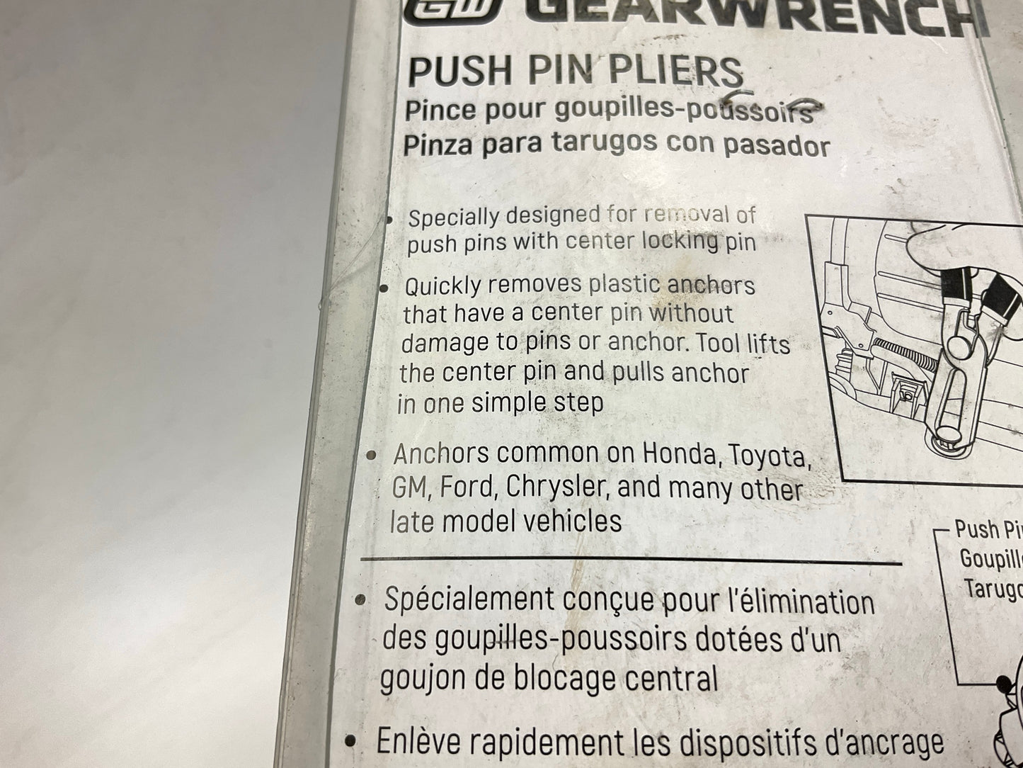 GEARWRENCH 3729 30° Push Pin Removal Pliers