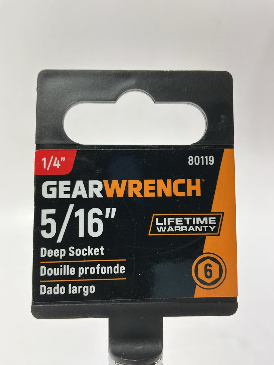 Gearwrench 80119 1/4'' Drive 6 Point Deep SAE Socket 5/16''