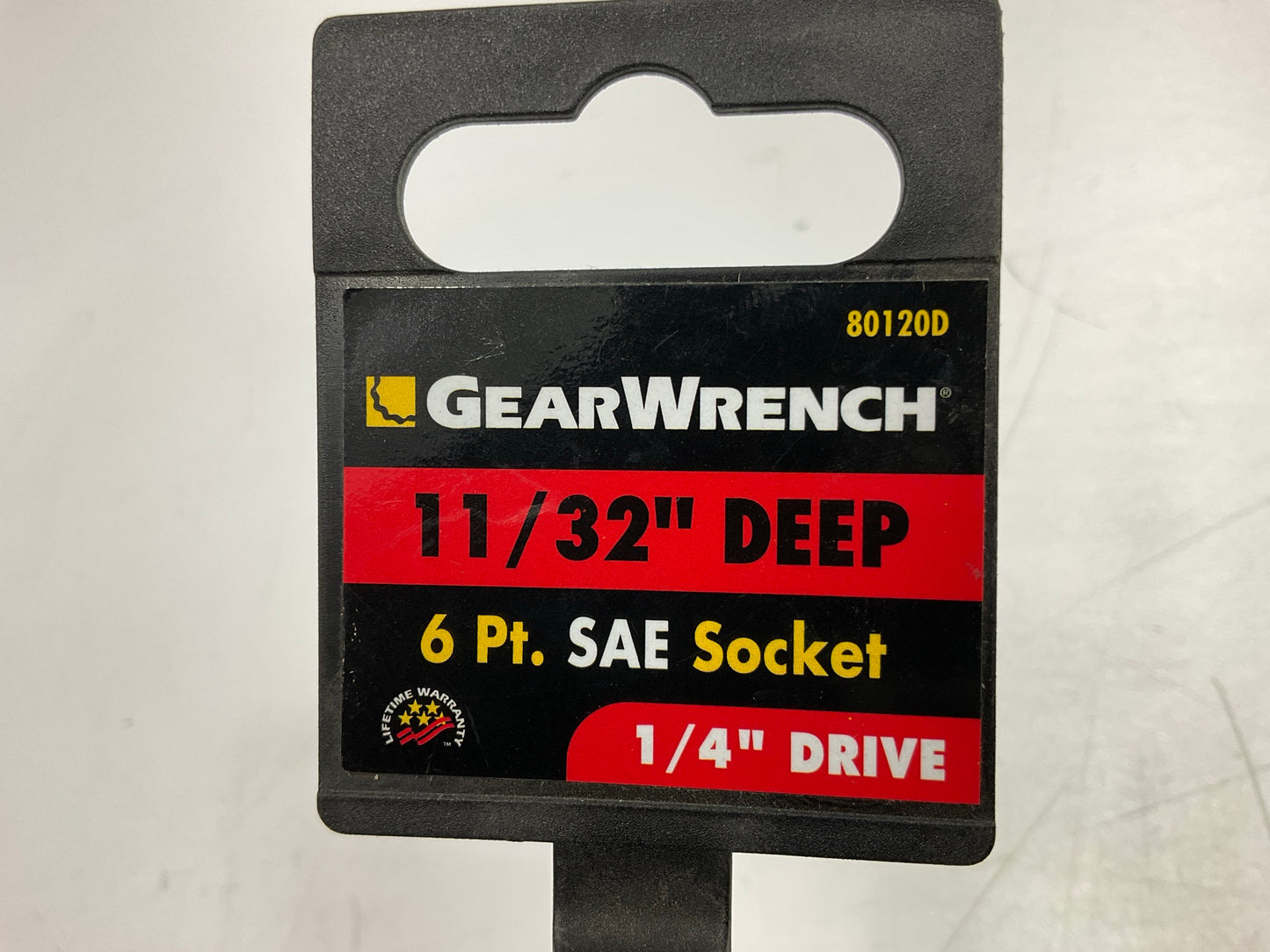 Gearwrench 80120D 11/32'' Deep, 1/4'' Drive, 6 Point SAE Socket