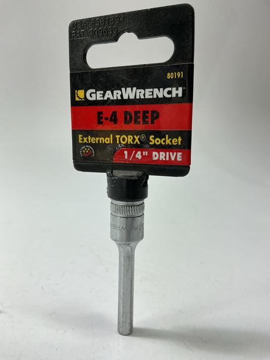 Gearwrench 80191 E-4 Deep External Torx Socket - 1/4'' Drive