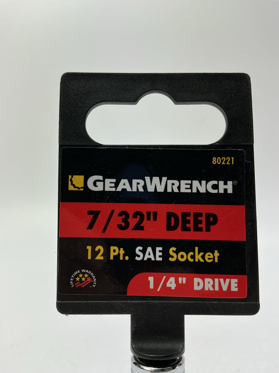 Gearwrench 80221 1/4'' Drive 12 Point Deep SAE Socket 7/32''