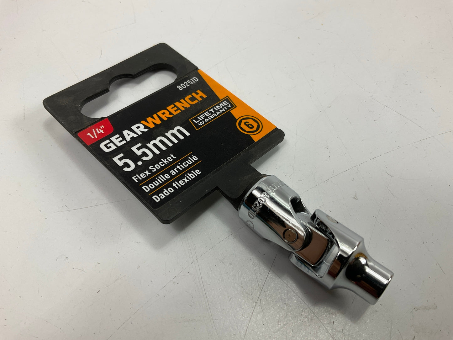 Gearwrench 80251D 1/4'' Drive, 5.5mm, 6 Point  Metric Flex Socket