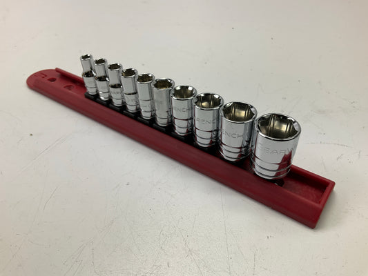Gearwrench 80303 10 Piece 1/4'' Drive 6 Point Standard SAE Socket Set 3/16''-9/16''