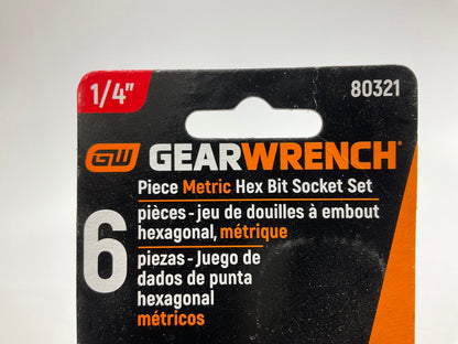 Gearwrench 80321 - 6 Piece 1/4'' Drive Metric Hex Bit Socket Set