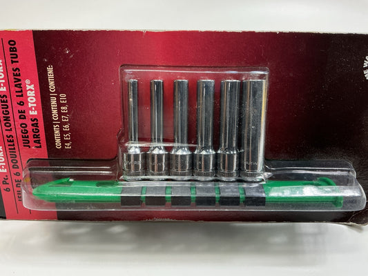 Gearwrench 80322D 6 Pc E-Torx Deep Socket Set 1/4'' Drive E4, E5, E6, E7, E8, E10