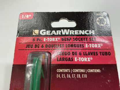 Gearwrench 80322D 6 Pc E-Torx Deep Socket Set 1/4'' Drive E4, E5, E6, E7, E8, E10