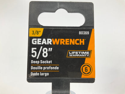 Gearwrench 80369 3/8'' Drive 5/8'' Deep Socket, SAE 6-point