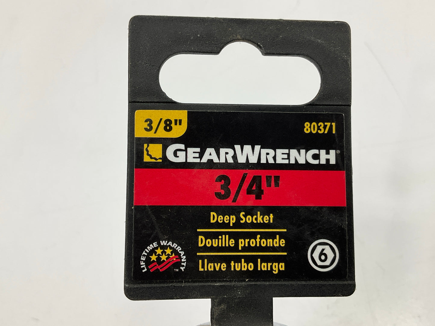 Gearwrench 80371 3/8'' Drive 6 Point Deep SAE Socket 3/4''