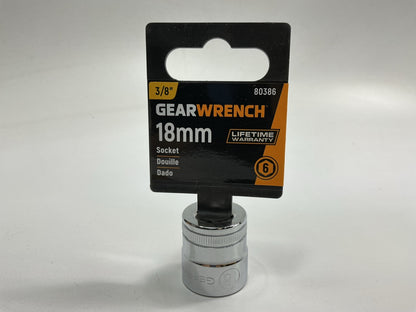 Gearwrench 80386 3/8'' Drive Standard Metric Socket 18mm, 6 Point