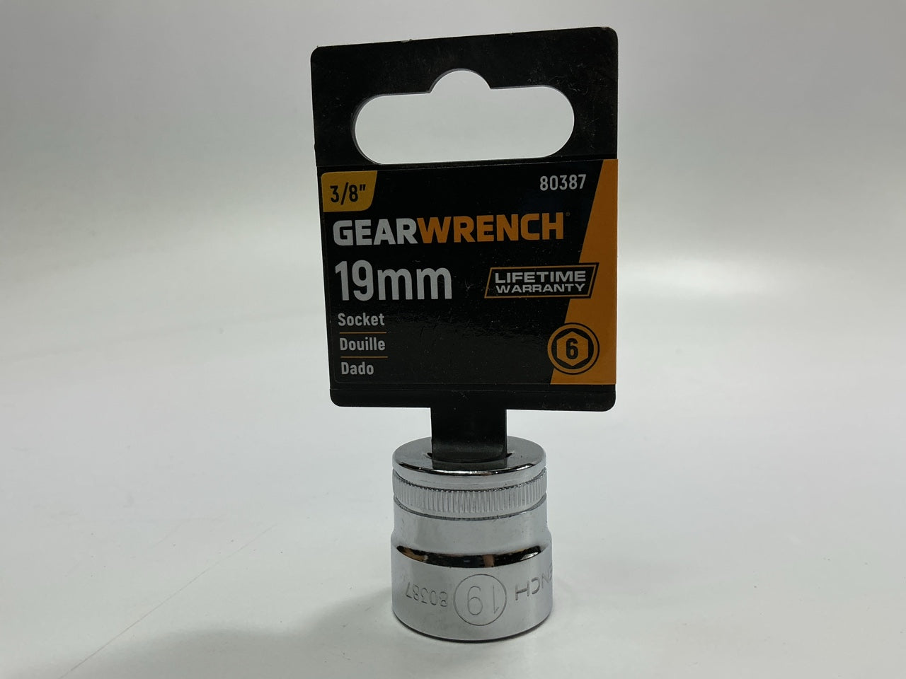 Gearwrench 80387 3/8'' Drive 6 Point Standard Metric Socket 19mm