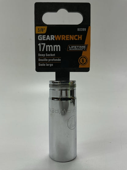 GearWrench 80399 3/8'' Drive 6 Point Deep Metric Socket 17mm