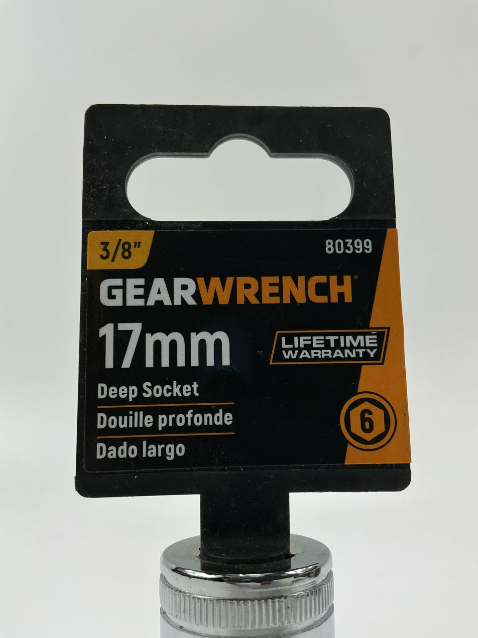 GearWrench 80399 3/8'' Drive 6 Point Deep Metric Socket 17mm