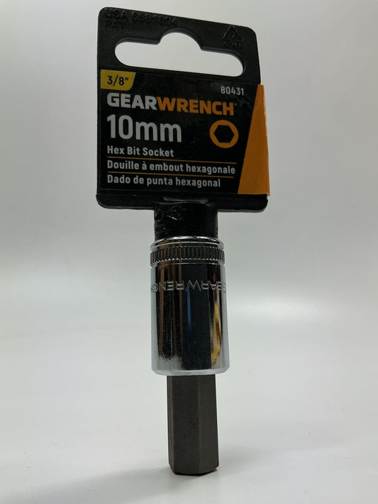 Gearwrench 80431 3/8'' Drive Hex Bit Metric Socket 10mm