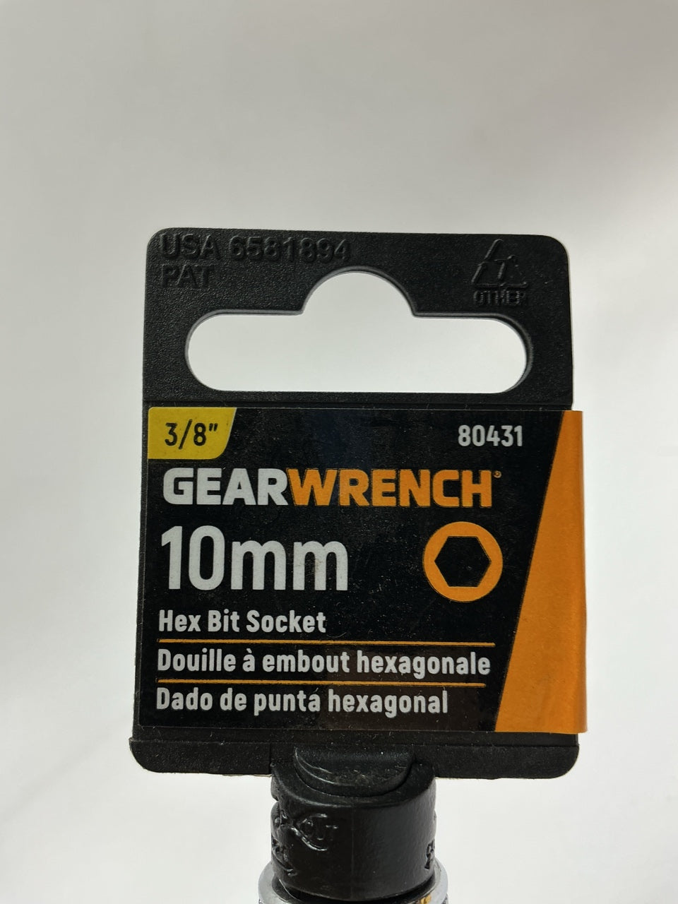 Gearwrench 80431 3/8'' Drive Hex Bit Metric Socket 10mm