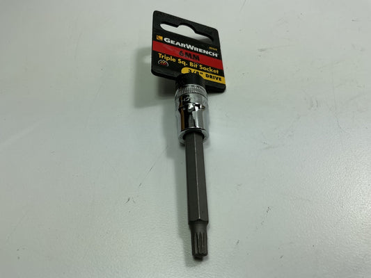 Gearwrench 80449 3/8'' Drive Extra Long Triple Square Bit Metric Socket 6mm