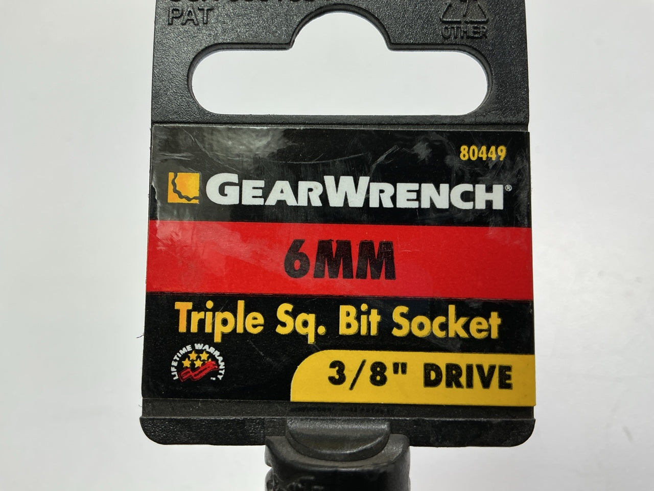 Gearwrench 80449 3/8'' Drive Extra Long Triple Square Bit Metric Socket 6mm