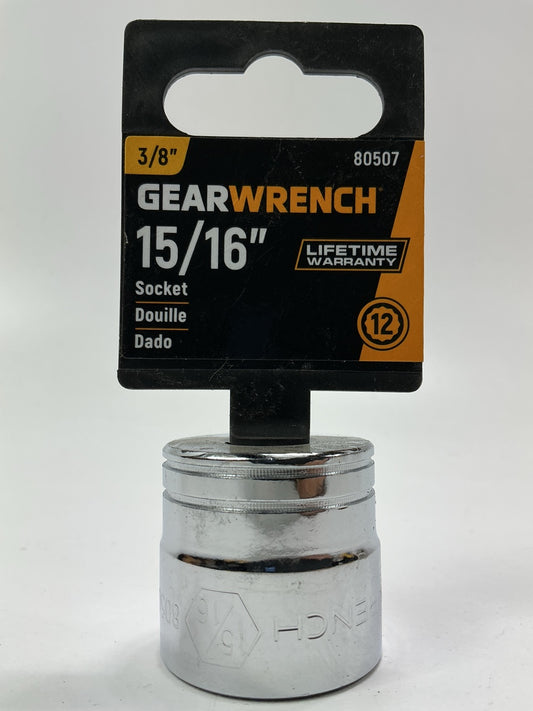 GearWrench 80507 15/16'' 12 Point SAE Socket, 3/8'' Drive