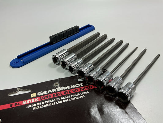 GearWrench 80573 8 Pc. 3/8'' Drive Long Ball End Hex Bit Metric Socket Set