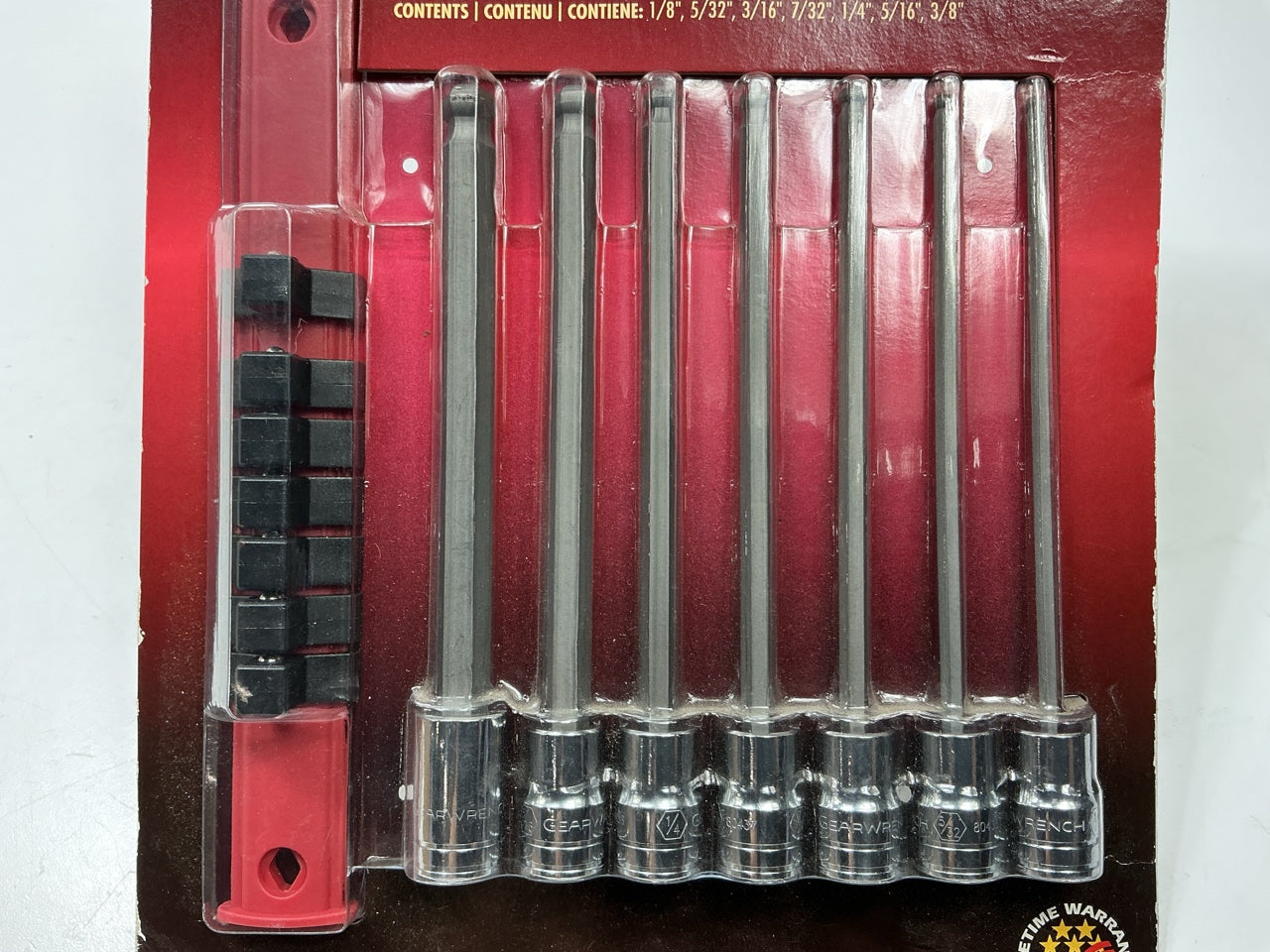 Gearwrench 80574  7 Piece 3/8'' Drive Long Ball End Hex Bit SAE Socket Set