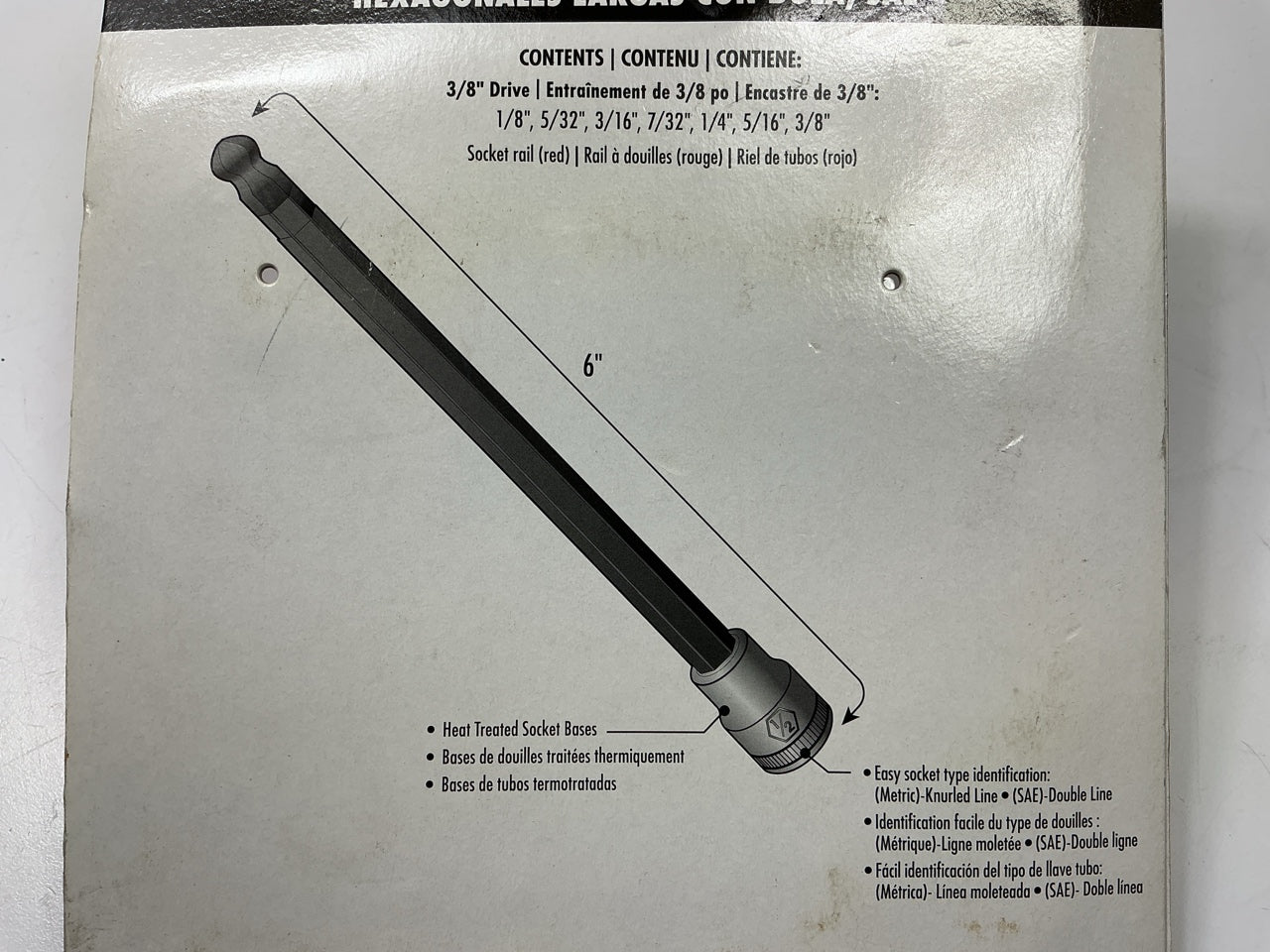 Gearwrench 80574  7 Piece 3/8'' Drive Long Ball End Hex Bit SAE Socket Set