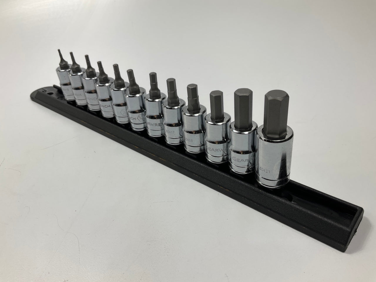 Gearwrench 80581 12 Piece 3/8'' Inch Drive SAE Hex Bit Socket Set 1/16''-3/8''