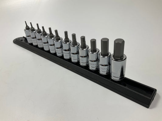 Gearwrench 80581 12 Piece 3/8'' Inch Drive SAE Hex Bit Socket Set 1/16''-3/8''