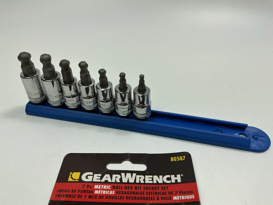Gearwrench 80587 7 Piece 3/8'' Drive Ball End Hex Bit Metric Socket Set