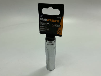 Gearwrench 80643 1/2'' Drive 6 Point Deep Metric Socket 16mm