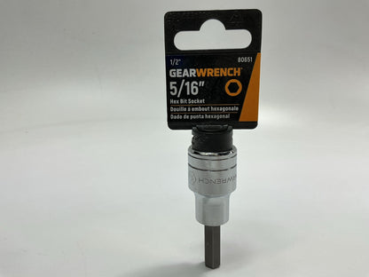 Gearwrench 80651 1/2'' Drive Hex Bit SAE Socket 5/16''