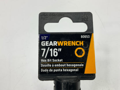 Gearwrench 80653 1/2'' Drive Hex Bit SAE Socket 7/16''